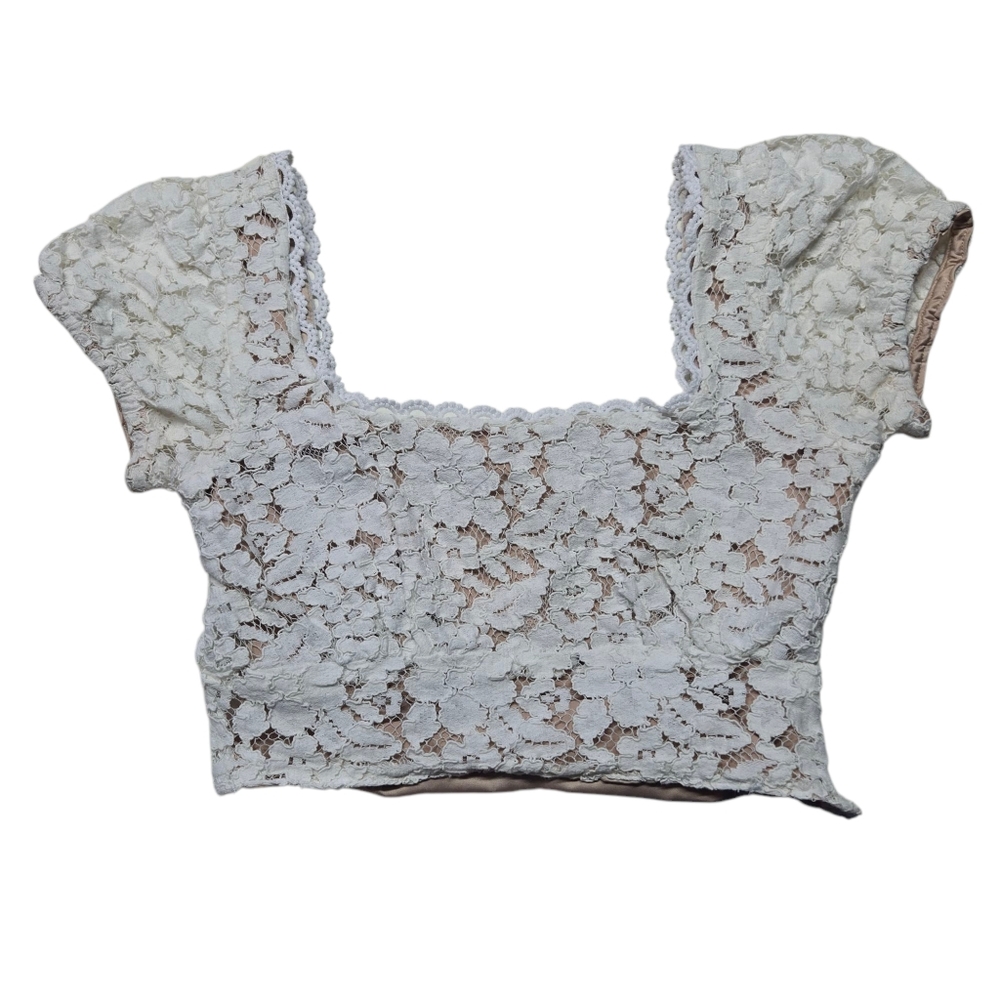 White, lace top, Lottie moss SIZE XS crop top